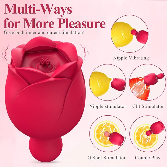 Rose Nipple and Clit Stimulator (9 Tapping Modes)